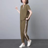 Fashionable foreign style suit mom's new loose casual two-piece set middle-aged mother age-reducing casual sports suit summer