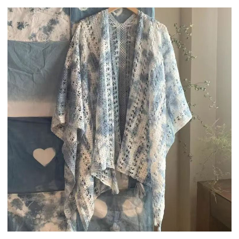 Women's tie-dye ethnic style shawl coat