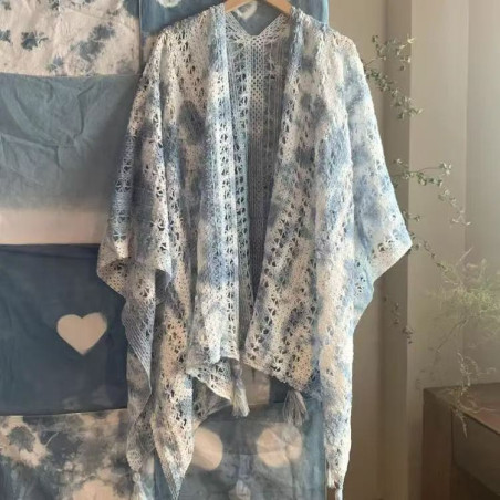 Women's tie-dye ethnic style shawl coat