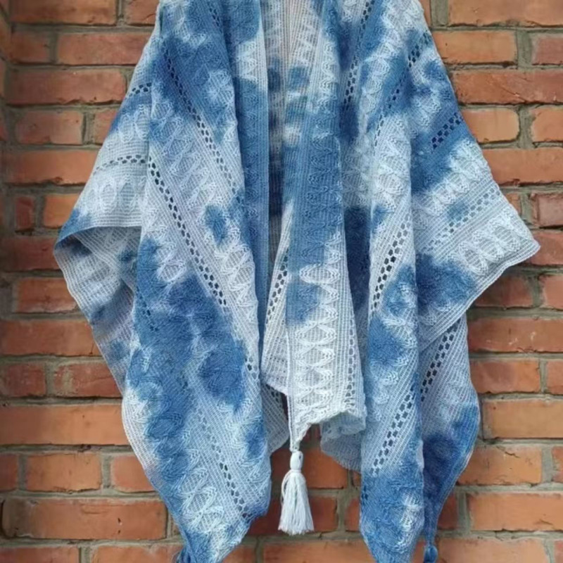 Women's tie-dye ethnic style shawl coat