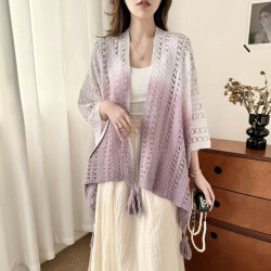 Women's tie-dye ethnic style shawl coat
