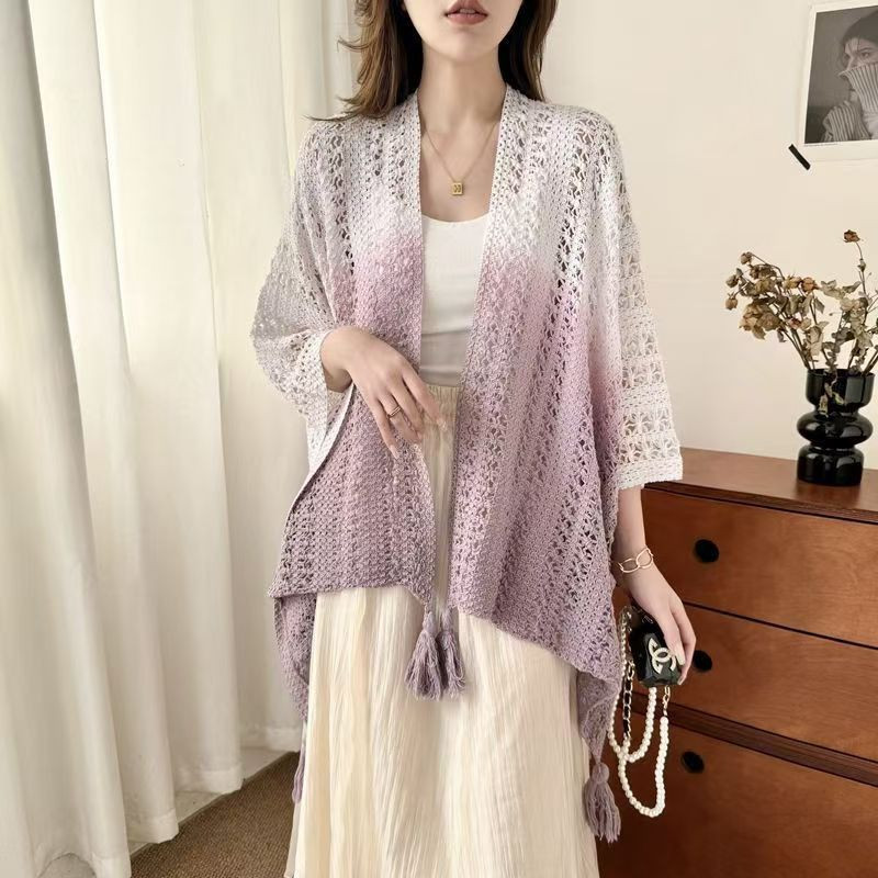 Women's tie-dye ethnic style shawl coat