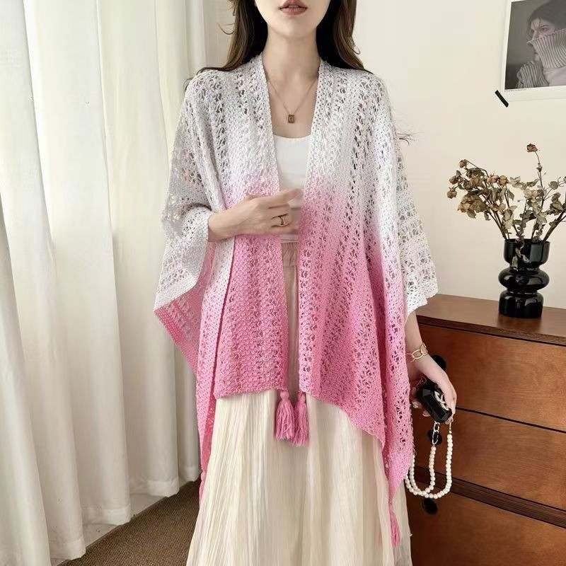 Women's tie-dye ethnic style shawl coat