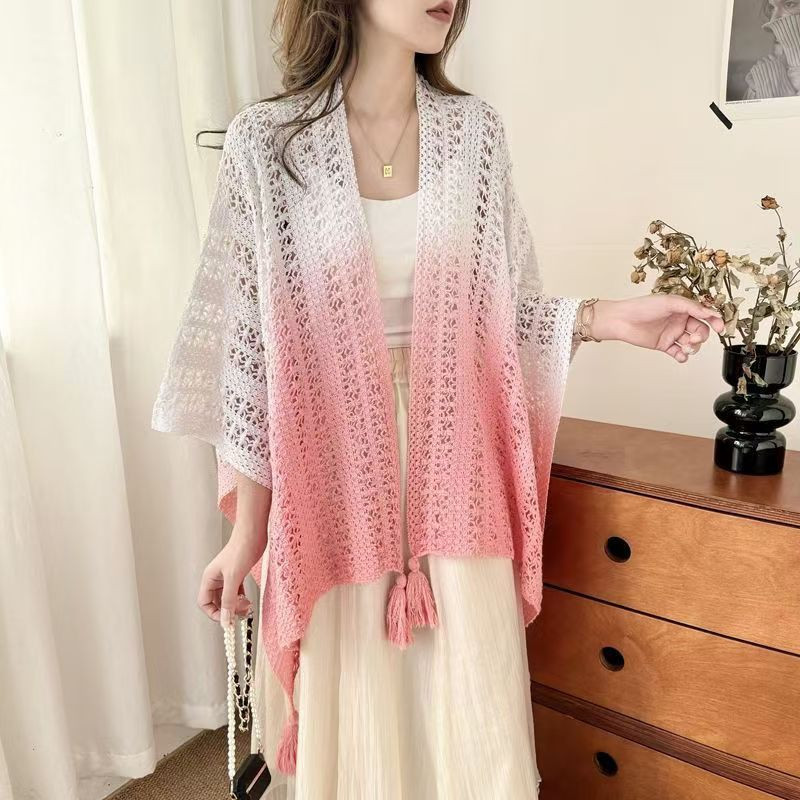 Women's tie-dye ethnic style shawl coat