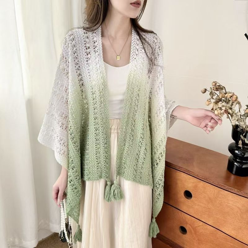 Women's tie-dye ethnic style shawl coat