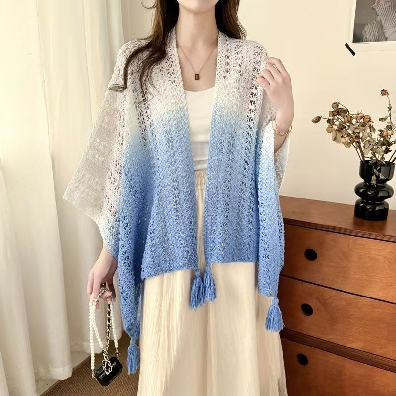 Women's tie-dye ethnic style shawl coat