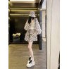 Summer thin hooded loose printed ice-feeling outdoor breathable sunscreen jacket fashion shorts two-piece set