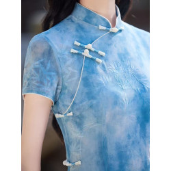 New Swiss Net Cheongsam Retro Republic of China Style Gentle Daily High-end Dress