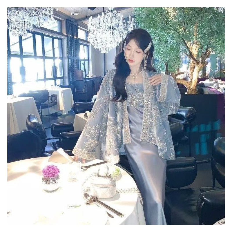 New Chinese style jacket for women in spring, new style, fashionable, embroidered, heavy velvet suit