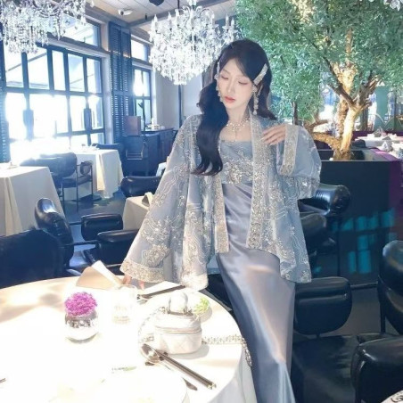 New Chinese style jacket for women in spring, new style, fashionable, embroidered, heavy velvet suit