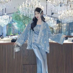 New Chinese style jacket for women in spring, new style, fashionable, embroidered, heavy velvet suit