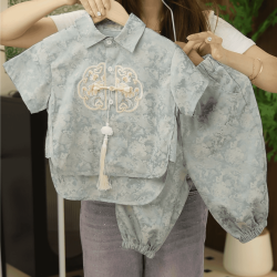 Children, girls, boys, cute, foreign style, fashionable, versatile, high-end national style two-piece set