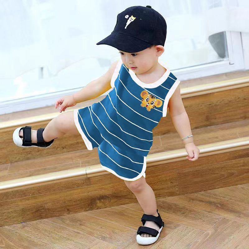Children's boys' vest summer baby cotton children's baby striped sleeveless vest