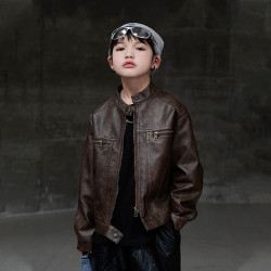 Zhongdatong's new children's clothing, boys' leather jacket, children's jacket, handsome coat