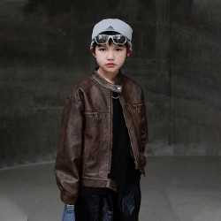 Zhongdatong's new children's clothing, boys' leather jacket, children's jacket, handsome coat