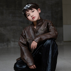 Zhongdatong's new children's clothing, boys' leather jacket, children's jacket, handsome coat