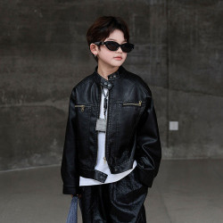Zhongdatong's new children's clothing, boys' leather jacket, children's jacket, handsome coat