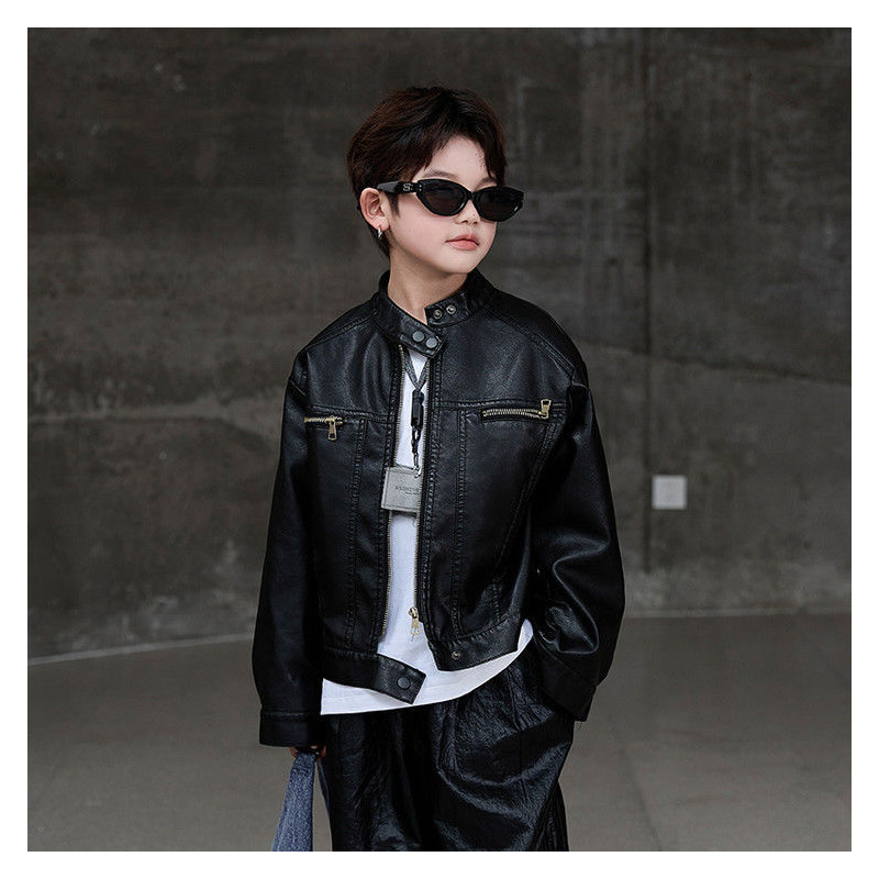 Zhongdatong's new children's clothing, boys' leather jacket, children's jacket, handsome coat