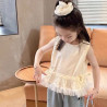 Girls' sleeveless top, doll shirt, children's baby cotton shirt, little girl's western vest top