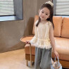 Girls' sleeveless top, doll shirt, children's baby cotton shirt, little girl's western vest top