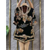 New Chinese style fashion suit national style buttoned medium and long two-piece suit