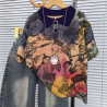 Boys' Nezha short-sleeved polo shirt, children's handsome lapel T-shirt, middle-aged children's tie-dyed