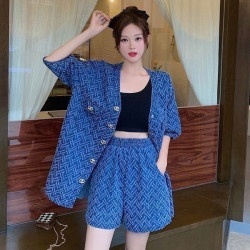 Plus size women's clothing 2025 summer new fat mm fashion temperament casual set women's hide flesh slim loose two-piece set