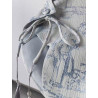 New Chinese style women's clothing blue printed brocade button