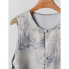 New Chinese style women's clothing blue printed brocade button