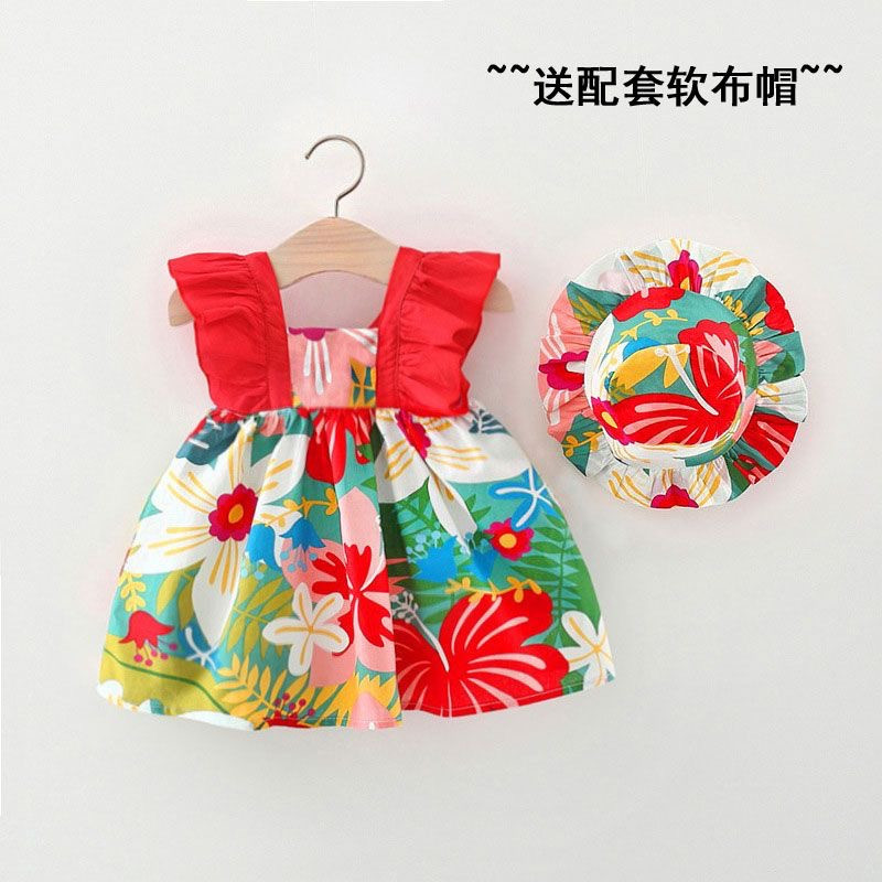 Girls' dress 1-3 baby baby princess skirt temperament hooded skirt girl doll skirt broken flowers