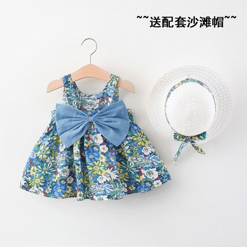 Girls' dress 1-3 baby baby princess skirt temperament hooded skirt girl doll skirt broken flowers