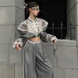 New Chinese style cold series high-end light luxury national style high waist slimming outfit for women