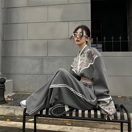 New Chinese style cold series high-end light luxury national style high waist slimming outfit for women
