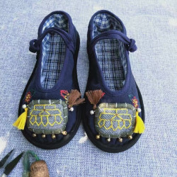 Original handmade retro Chinese style shallow-mouth women's shoes