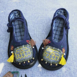 Original handmade retro Chinese style shallow-mouth women's shoes