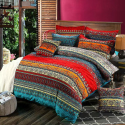 Four-piece set of ethnic style ethnic minorities Bohemian inn hotel totem yurt bedding