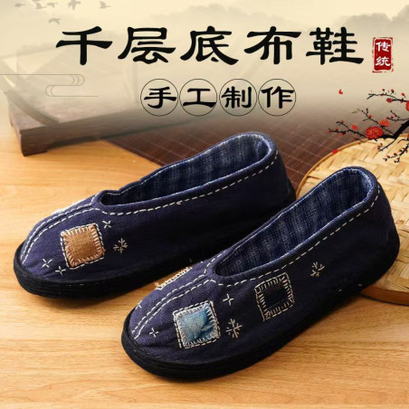 Handmade embroidered shoes with ethnic style