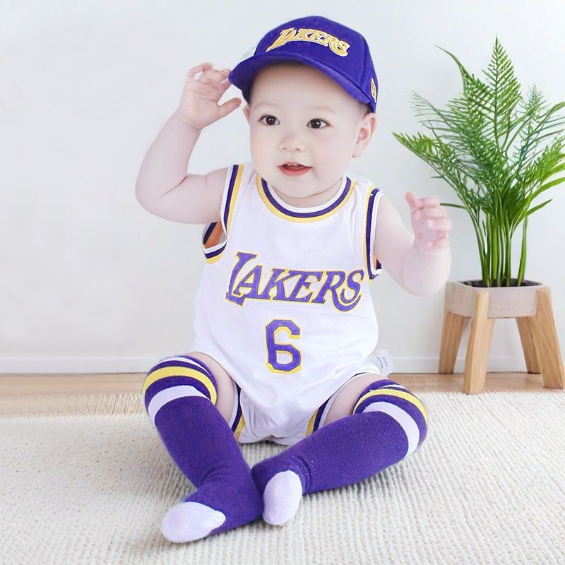 Baby summer jumpsuit basketball suit thin cotton vest hagi sports suit