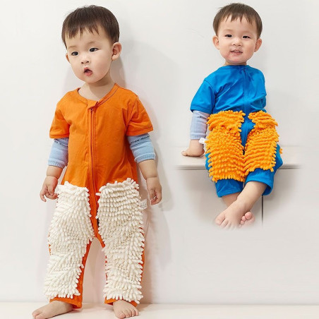 Baby mop crawling suit mopping clothes floor cleaning clothes baby jumpsuit children's crawling clothes