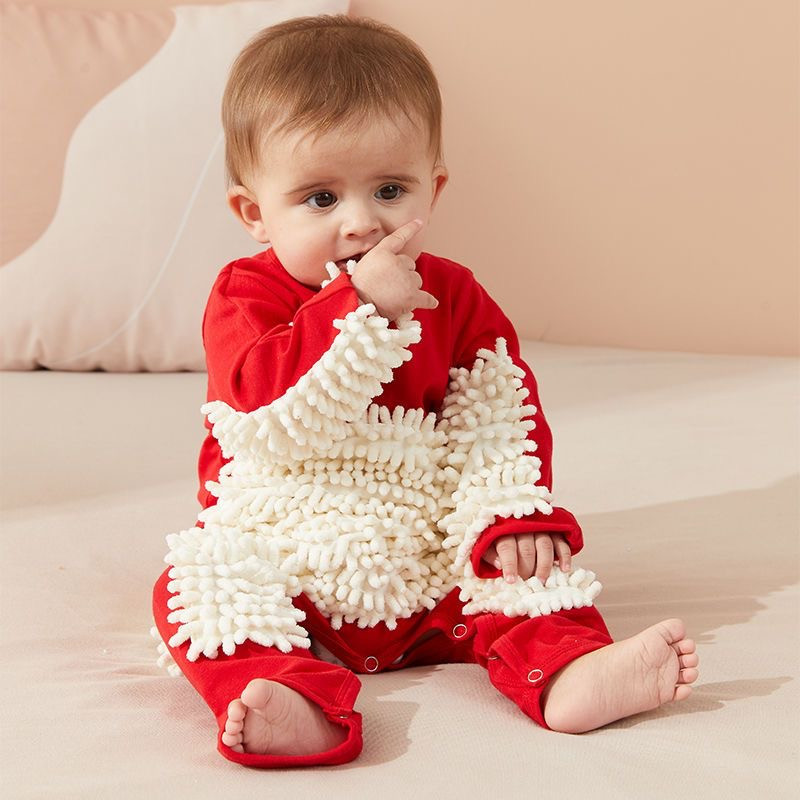 Baby mop crawling suit mopping clothes floor cleaning clothes baby jumpsuit children's crawling clothes Baby mop crawling suit mopping clothes floor cleaning clothes baby jumpsuit children's crawling clothes
