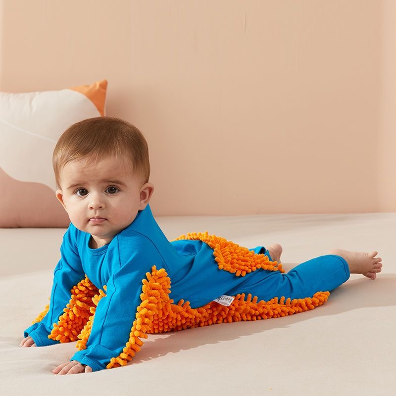 Baby mop crawling suit mopping clothes floor cleaning clothes baby jumpsuit children's crawling clothes Baby mop crawling suit mopping clothes floor cleaning clothes baby jumpsuit children's crawling clothes