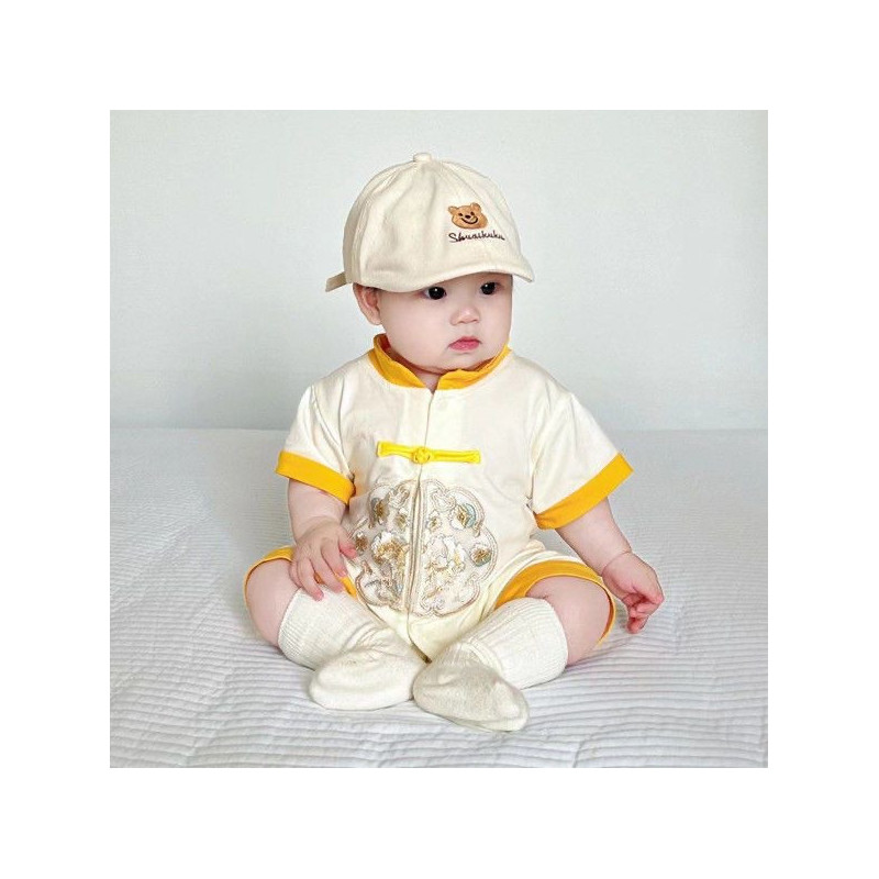 Baby jumpsuit, 100-day-old baby clothing, national style clothes, short-sleeved Hanfu Baby jumpsuit, 100-day-old baby clothing, national style clothes, short-sleeved Hanfu