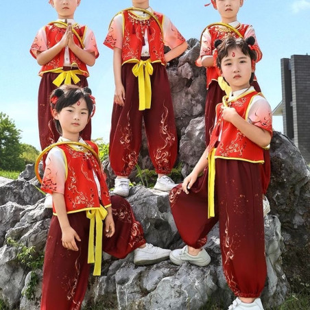 The same children's clothing children's cos Xiao Nezha suit dance performance