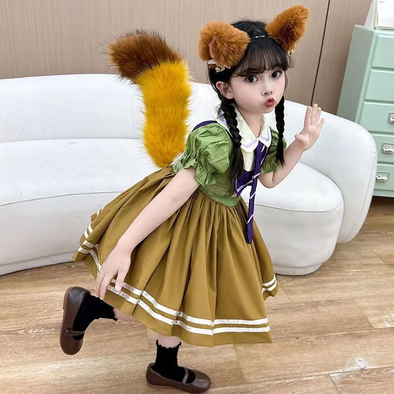 Disney Girl Lolita Crazy Animal City Nick Fox Children's Kawaii Princess Dress Cos Middle-aged Boy