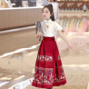 New Chinese-style children's Hanfu girls' horse skirt shirt Han element little girl Tang style