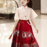 New Chinese-style children's Hanfu girls' horse skirt shirt Han element little girl Tang style