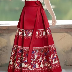 New Chinese-style children's Hanfu girls' horse skirt shirt Han element little girl Tang style