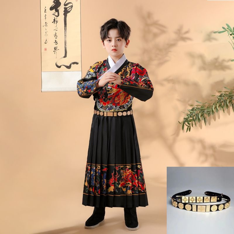 Hanfu children's Ming Dynasty clothing Chinese style flying fish suit boys 6 to 12 years old brocade guard Hanfu children's Ming Dynasty clothing Chinese style flying fish suit boys 6 to 12 years old brocade guard