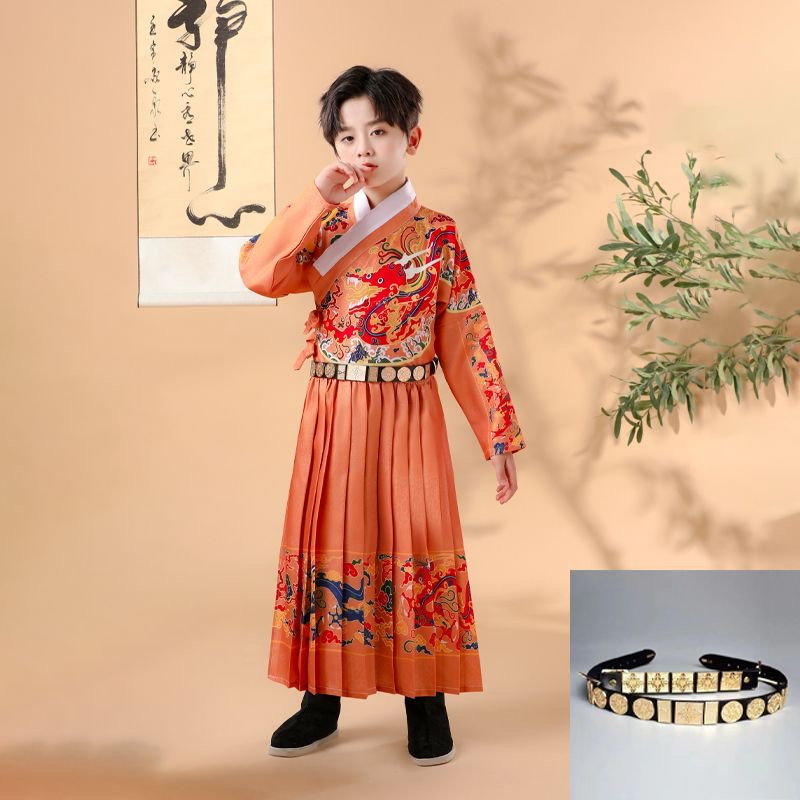Hanfu children's Ming Dynasty clothing Chinese style flying fish suit boys 6 to 12 years old brocade guard Hanfu children's Ming Dynasty clothing Chinese style flying fish suit boys 6 to 12 years old brocade guard