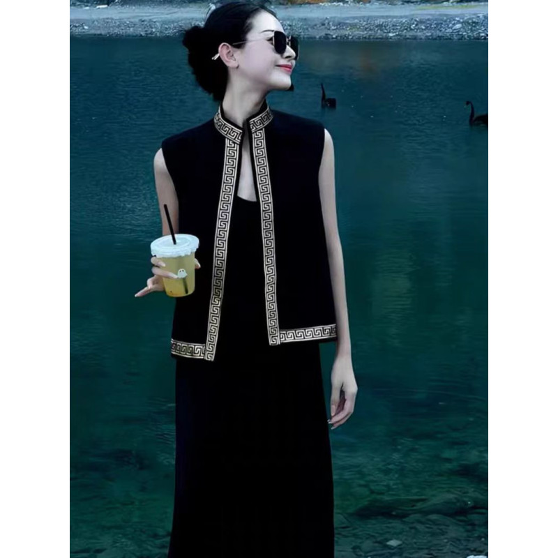 Beautiful and unique new Chinese style Zen suit skirt